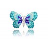 Silver brooch butterfly Blue