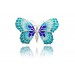 Silver brooch butterfly Blue