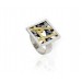 Pierścionek MORFEO srebro złoto brylant 