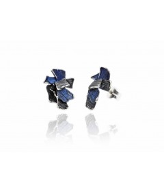 Silver earrings SUMMUM Electric Blue