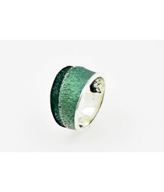 Silver ring TROIA Verd