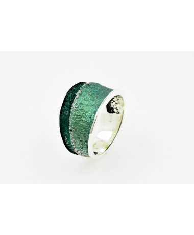 Silver ring TROIA Verd