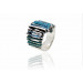 Silver ring JUNC Blue Fomentera