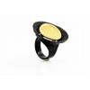 Pierścionek RUNA Golden Black srebro