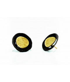 Kolczyki RUNA Golden Black srebro